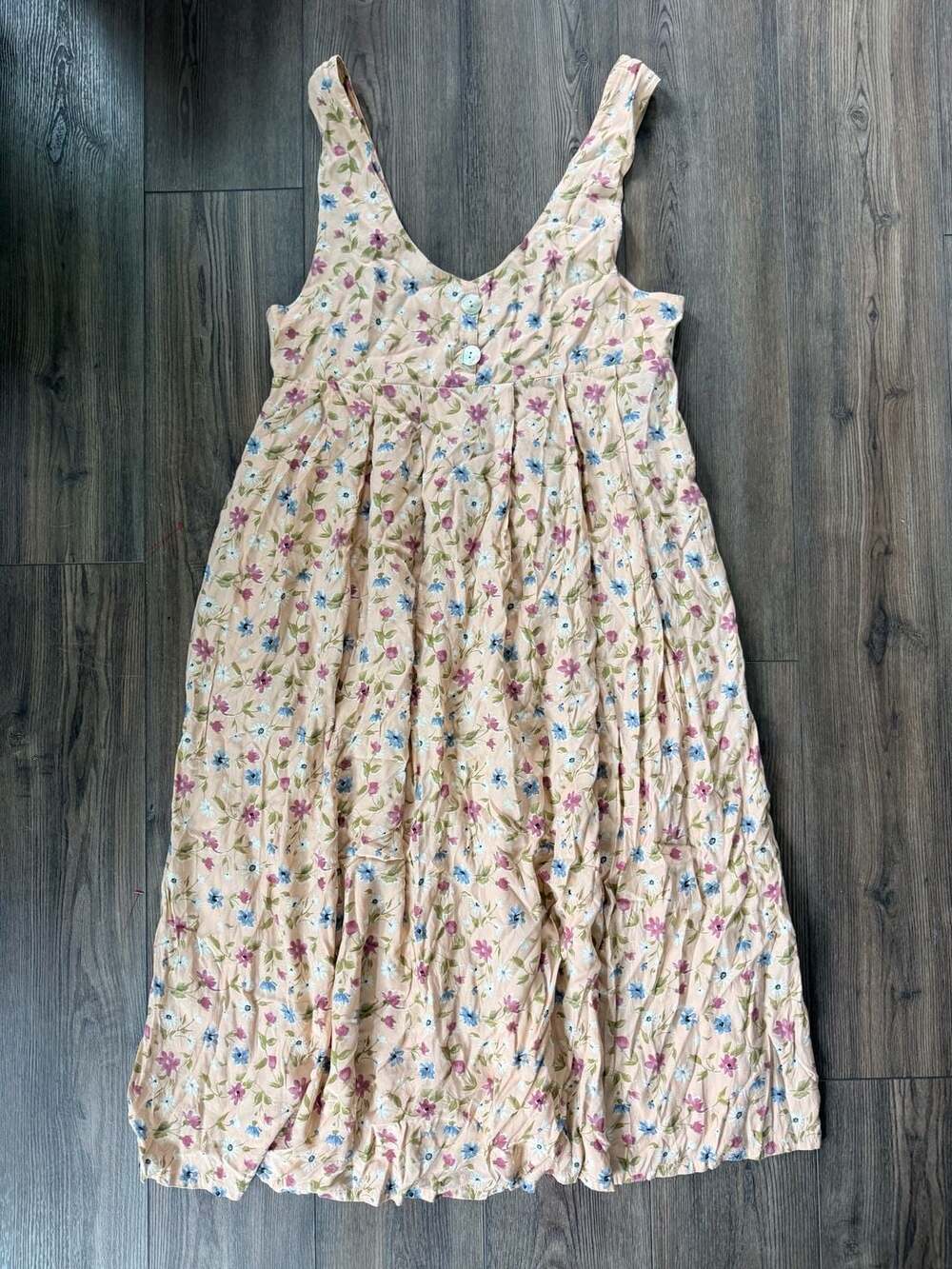 Vintage 90s Compagnie Internationale Express Floral Rayon Sleeveless Maxi Dress